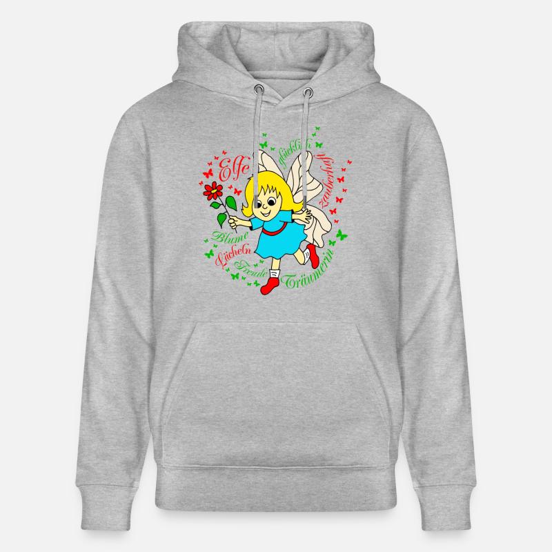 Elfe Traeumer in Rot - Stanley/Stella Unisex Bio-Hoodie CRUISER  - Grau meliert