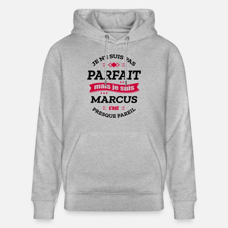 MARCUS PARFAIT - PRENOM MARCUS - Sweat à capuche bio CRUISER Stanley/Stella Unisexe - gris chiné