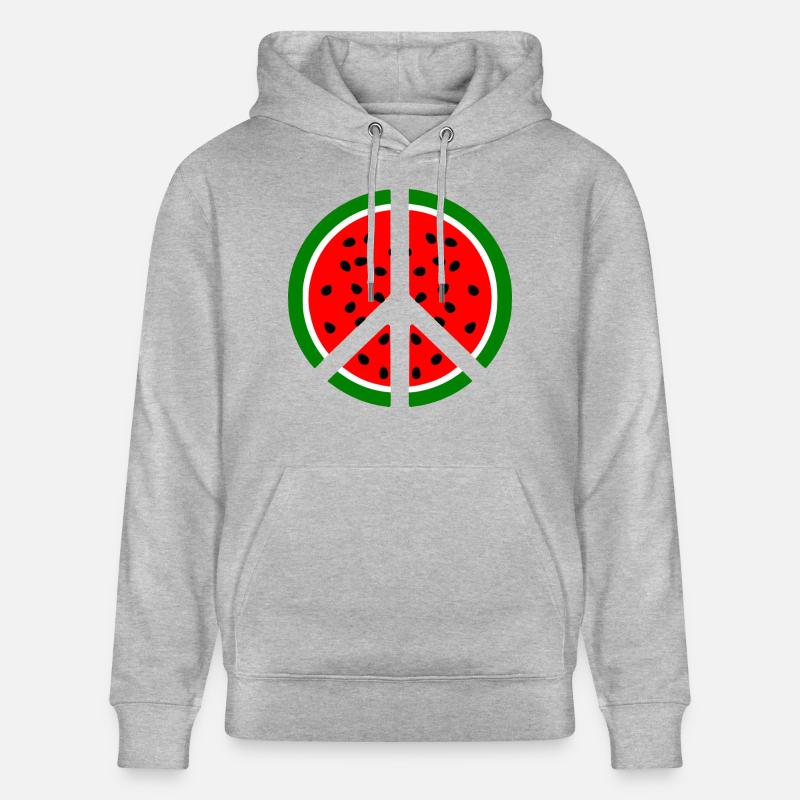 Signe de paix pastèque melon - Sweat à capuche bio CRUISER Stanley/Stella Unisexe - gris chiné