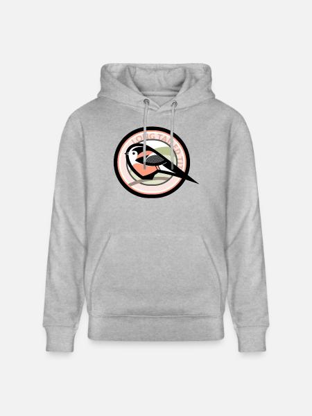 Long-Tailed Tit - Stanley/Stella CRUISER Unisex Organic Hoodie - heather grey
