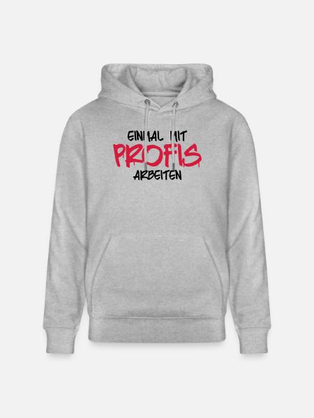 einmal mit profis arbebiten - Stanley/Stella Unisex Bio-Hoodie CRUISER  - Grau meliert