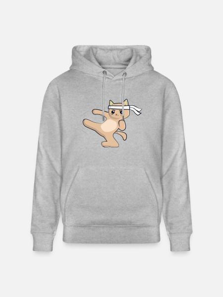 Karate Katze / Kampfkunst - Stanley/Stella Unisex Bio-Hoodie CRUISER  - Grau meliert