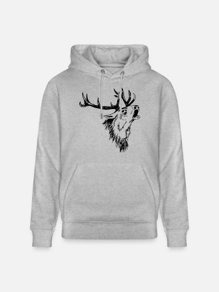 deer - Stanley/Stella CRUISER Unisex Organic Hoodie - heather grey