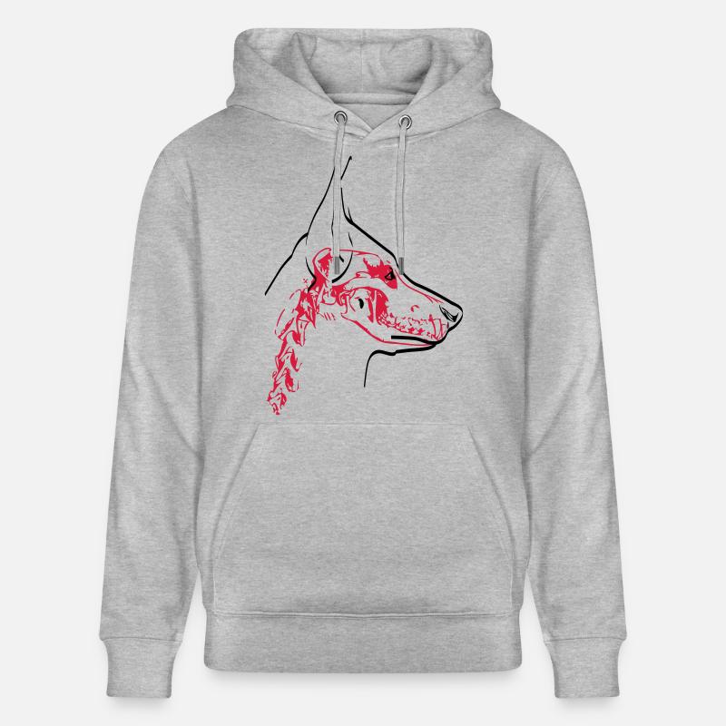 Hunde Skull - Stanley/Stella Unisex Bio-Hoodie CRUISER - Grau meliert