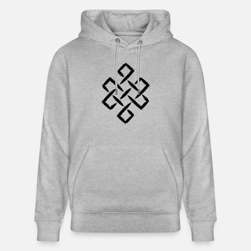 Infinity Knot Buddhism Happiness - Sweat à capuche bio CRUISER Stanley/Stella Unisexe - gris chiné