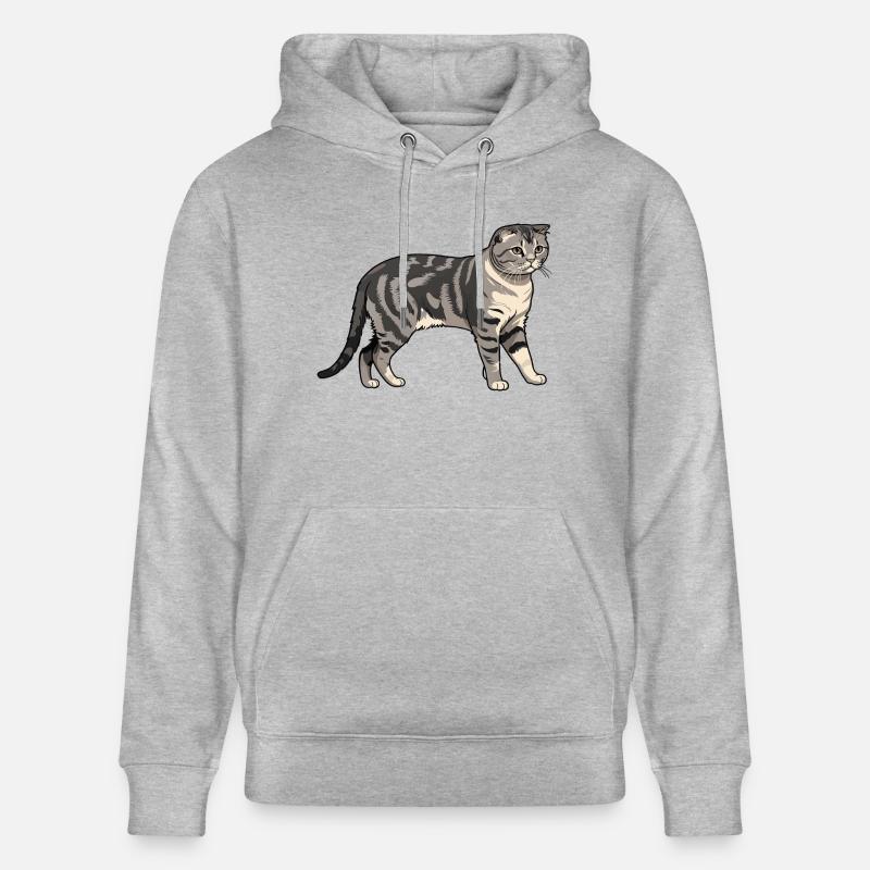 Pliage écossais - Cat Pet Design - Sweat à capuche bio CRUISER Stanley/Stella Unisexe - gris chiné