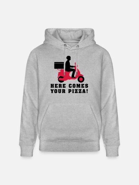 pizza_roller_lieferant_072016a_2c - Stanley/Stella Unisex Bio-Hoodie CRUISER  - Grau meliert