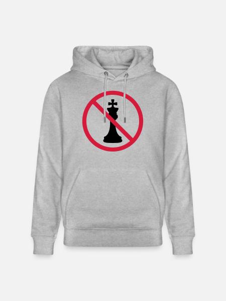 No Chess King - Stanley/Stella CRUISER Unisex Organic Hoodie - heather grey