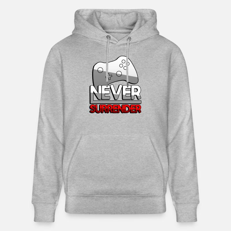 NEVER SURRENDER (Rot) + Controller - Gaming - Stanley/Stella Unisex Bio-Hoodie CRUISER  - Grau meliert