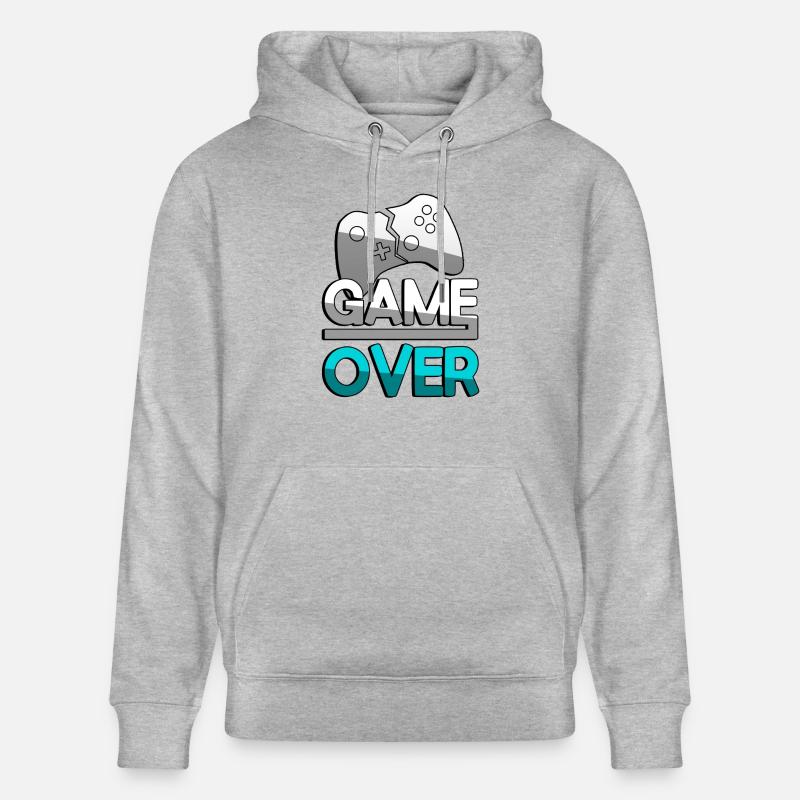 GAME OVER (Türkis) + Controller - Gaming - Stanley/Stella Unisex Bio-Hoodie CRUISER  - Grau meliert