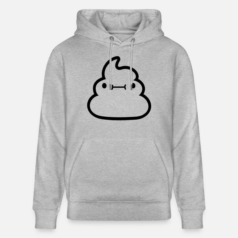 Face Kawaii tas de merde - Sweat à capuche bio CRUISER Stanley/Stella Unisexe - gris chiné