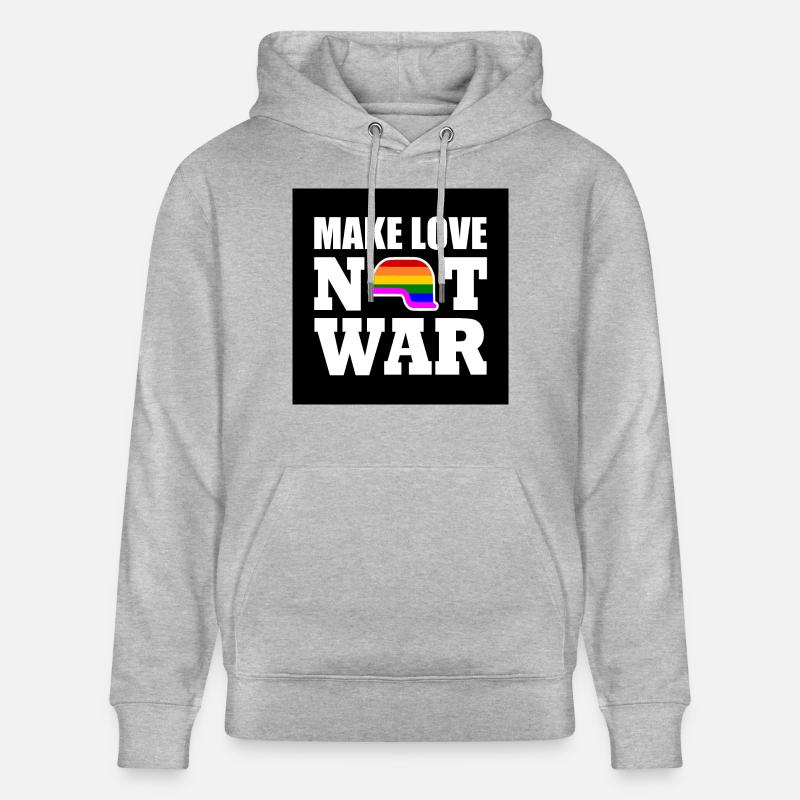 Make love not war - Sweat à capuche bio CRUISER Stanley/Stella Unisexe - gris chiné