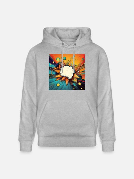 Vibrant Abstract Explosive Cloud Design - Stanley/Stella CRUISER Unisex Organic Hoodie - heather grey