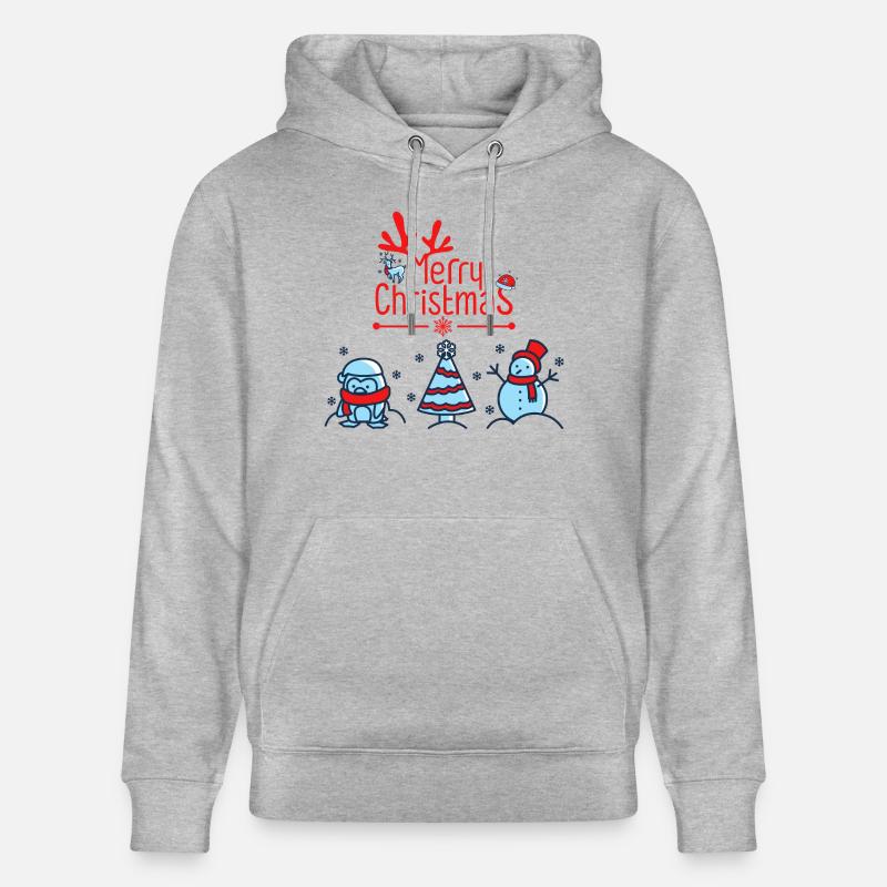 Joyeux Noël en lettres rouges - Sweat à capuche bio CRUISER Stanley/Stella Unisexe - gris chiné