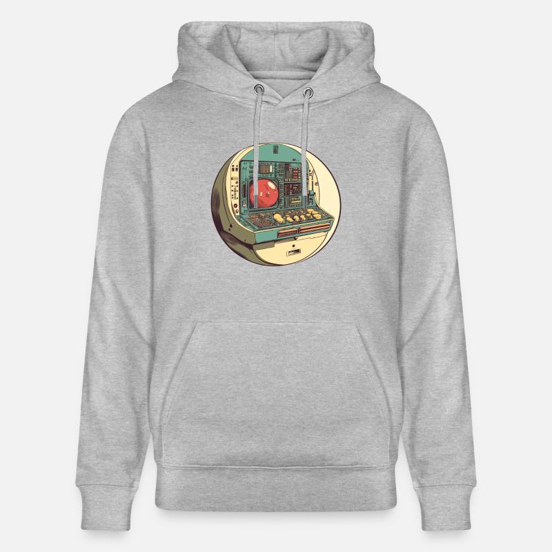 Retro-Computer: Die Anfänge der Technik! - Stanley/Stella Unisex Bio-Hoodie CRUISER  - Grau meliert