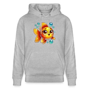 goldfisch - Stanley/Stella Unisex Bio-Hoodie CRUISER  - Grau meliert - Vorne - Alina (178cm) & Michal (187cm)