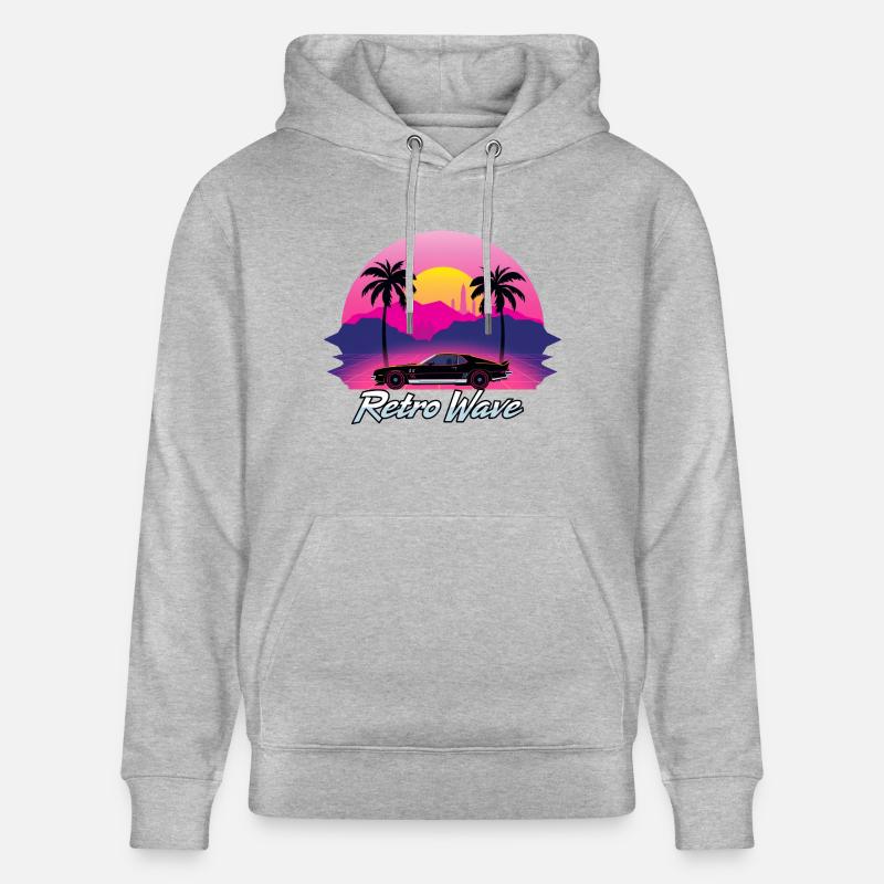 Neon Retro Synthwave - Sweat à capuche bio CRUISER Stanley/Stella Unisexe - gris chiné