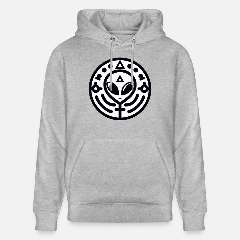Logo Alien géométrique - Sweat à capuche bio CRUISER Stanley/Stella Unisexe - gris chiné