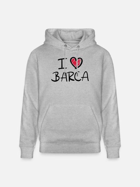 i_love_barca__f2 - Stanley/Stella CRUISER Unisex Organic Hoodie - heather grey