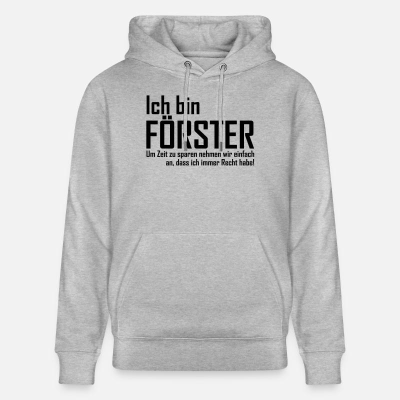 ich bin förster - Stanley/Stella Unisex Bio-Hoodie CRUISER  - Grau meliert