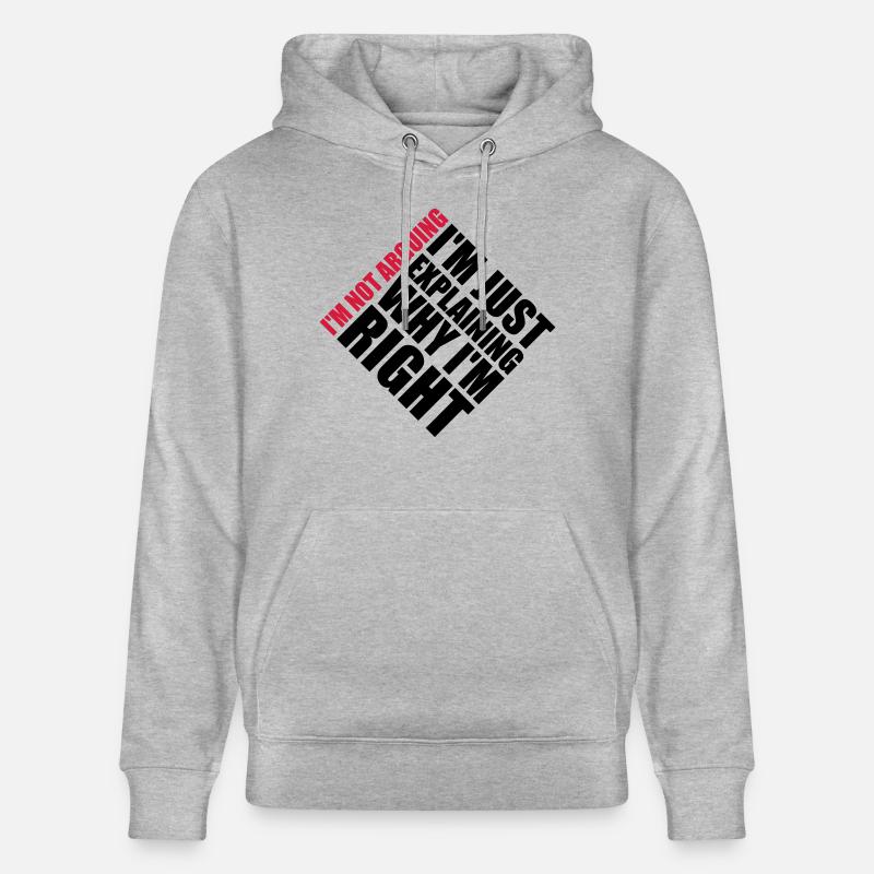 Je ne discute pas - Sweat à capuche bio CRUISER Stanley/Stella Unisexe - gris chiné