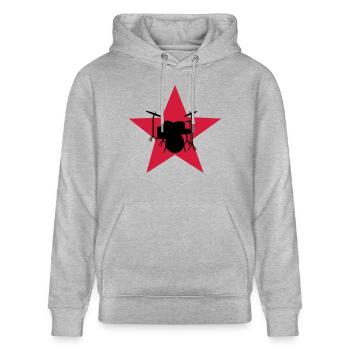 drum - Stanley/Stella Unisex Bio-Hoodie CRUISER  - Grau meliert - Vorne - Alina (178cm) & Michal (187cm)