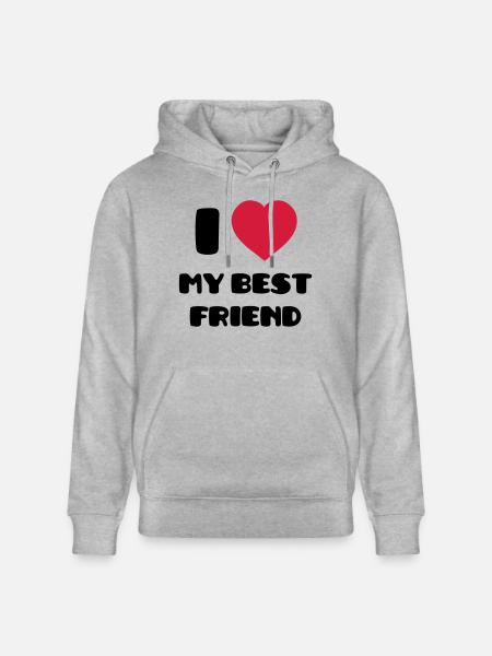 I Love my best friend - Stanley/Stella CRUISER Unisex Organic Hoodie - heather grey