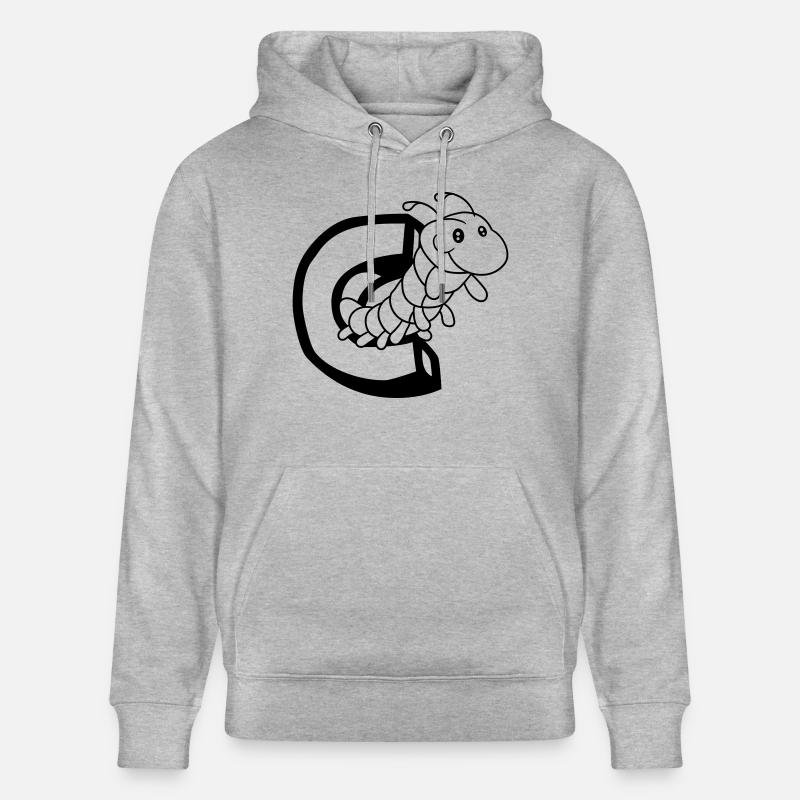 chenille chenille insecte mille-pattes lettre C le - Sweat à capuche bio CRUISER Stanley/Stella Unisexe - gris chiné