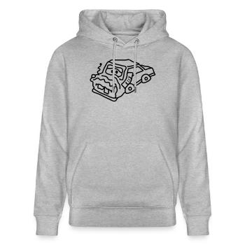auto_accident - Stanley/Stella CRUISER Unisex Organic Hoodie - heather grey - Front - Alina (178cm) & Michal (187cm)