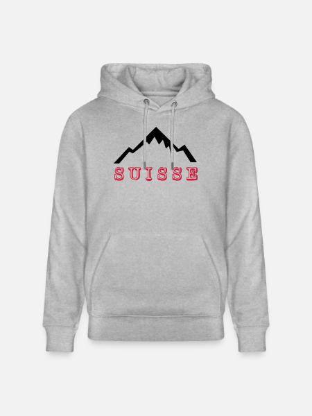 Mount Blanc - Suisse - Stanley/Stella Unisex Bio-Hoodie CRUISER - Grau meliert
