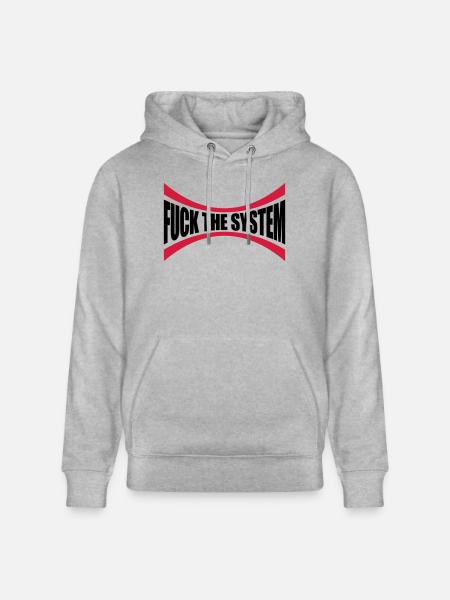 Logo J'emmerde le système - Sweat à capuche bio CRUISER Stanley/Stella Unisexe - gris chiné