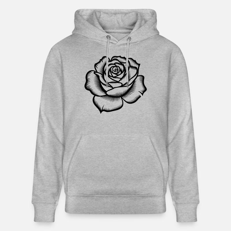 Rose - Logo botanique cool - Sweat à capuche bio CRUISER Stanley/Stella Unisexe - gris chiné