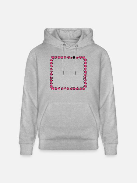 Rahmen Herzen - Stanley/Stella Unisex Bio-Hoodie CRUISER - Grau meliert