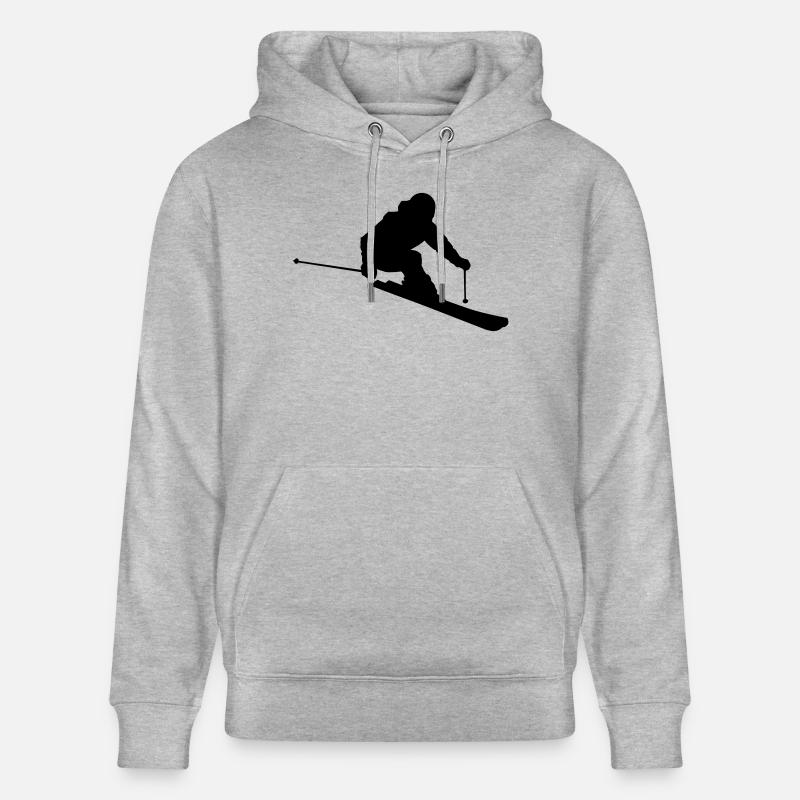 Skier 2 (Vector) - Sweat à capuche bio CRUISER Stanley/Stella Unisexe - gris chiné