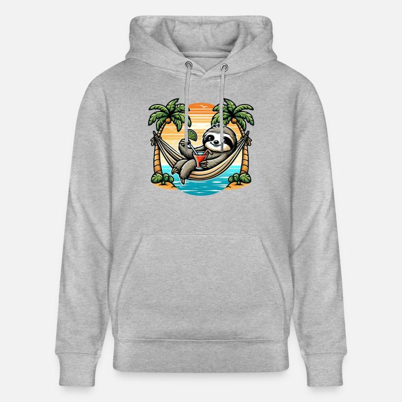 Paresseux dans un hamac - Sweat à capuche bio CRUISER Stanley/Stella Unisexe - gris chiné