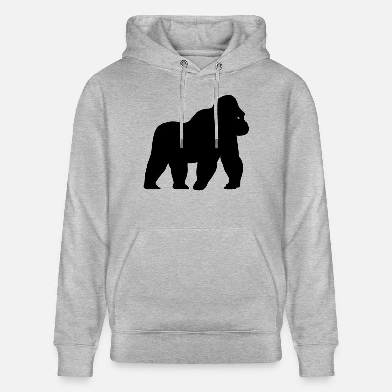 Silhouette Gorilla - Sweat à capuche bio CRUISER Stanley/Stella Unisexe - gris chiné