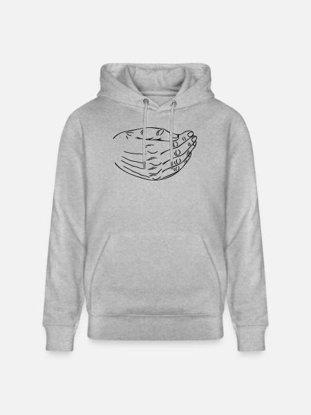 Hand over mouth - Stanley/Stella CRUISER Unisex Organic Hoodie - heather grey