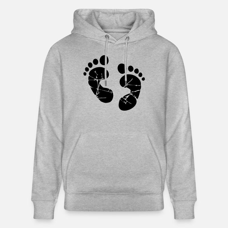 Empreinte de pieds de bébé - Sweat à capuche bio CRUISER Stanley/Stella Unisexe - gris chiné