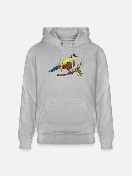 Bunter Vogel - Stanley/Stella Unisex Bio-Hoodie CRUISER  - Grau meliert
