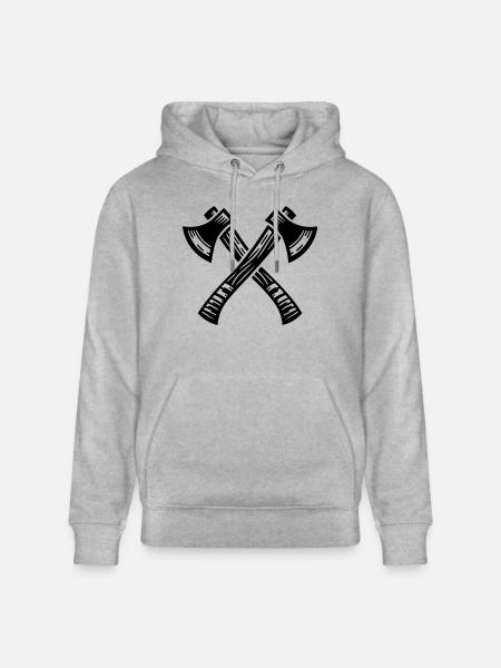 Crossed Axe - Stanley/Stella CRUISER Unisex Organic Hoodie - heather grey