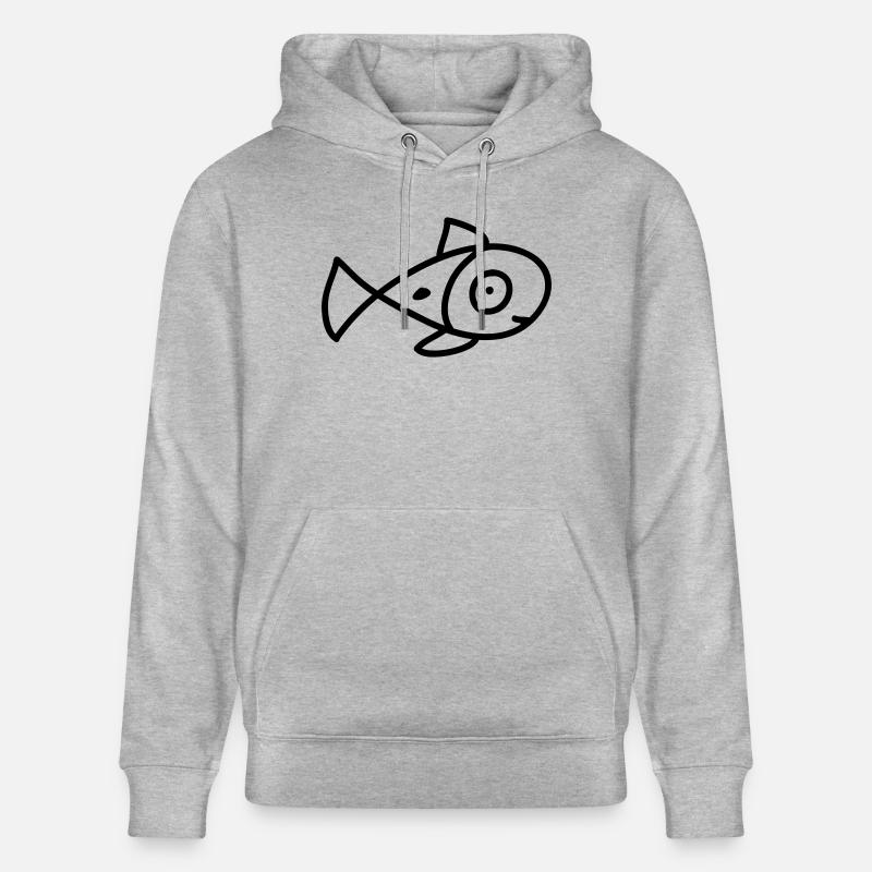 Poissons bébé - Poisson - Line - Sweat à capuche bio CRUISER Stanley/Stella Unisexe - gris chiné