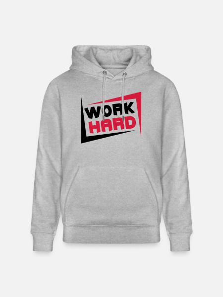 Work Hard - Stanley/Stella CRUISER Unisex Organic Hoodie - heather grey