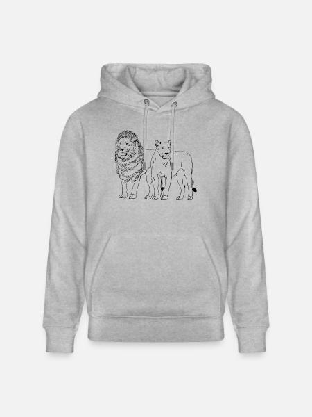 Lion - Löwe - Löwin - Stanley/Stella Unisex Bio-Hoodie CRUISER  - Grau meliert