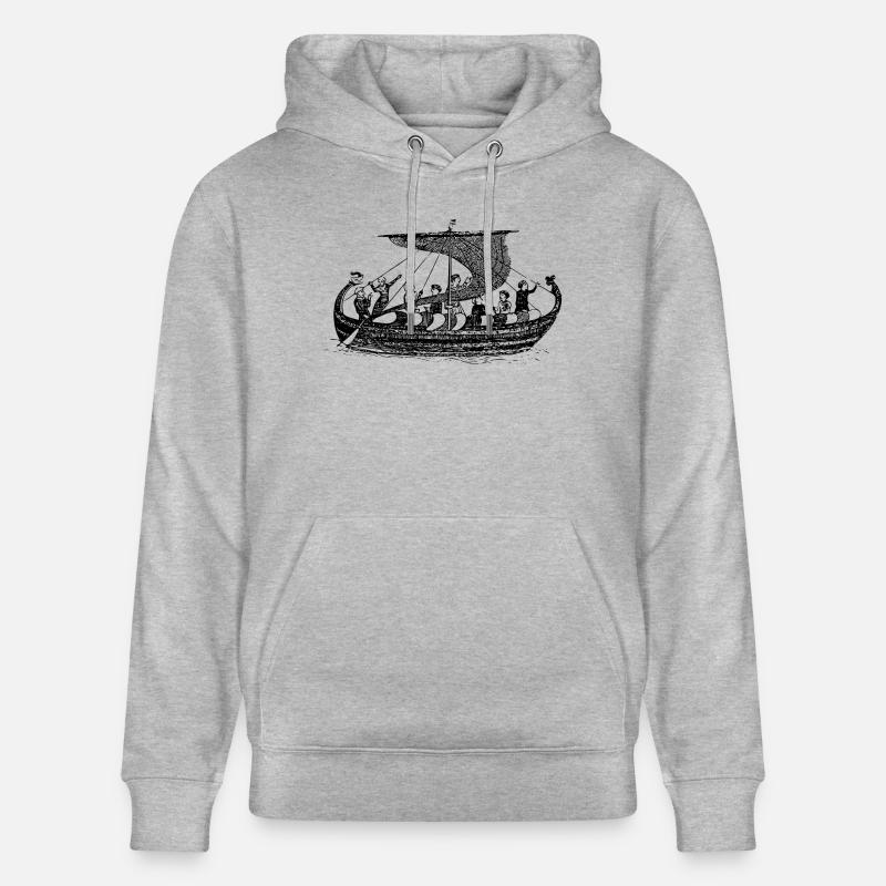 vikings Wickinger guerrier vikingboat boot11 - Sweat à capuche bio CRUISER Stanley/Stella Unisexe - gris chiné