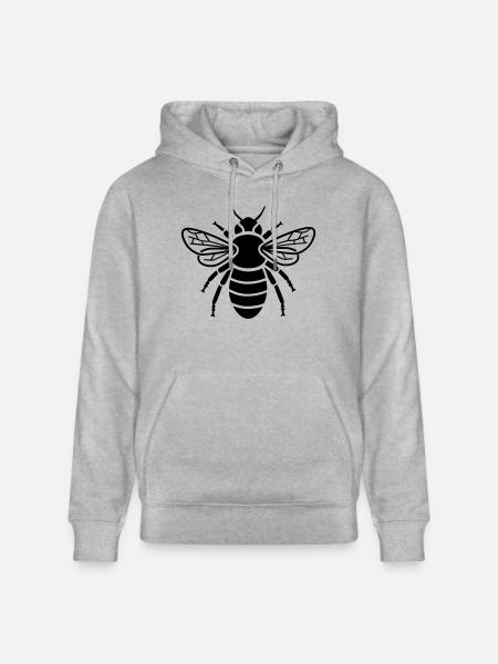 Bee - insect - Stanley/Stella CRUISER Unisex Organic Hoodie - heather grey