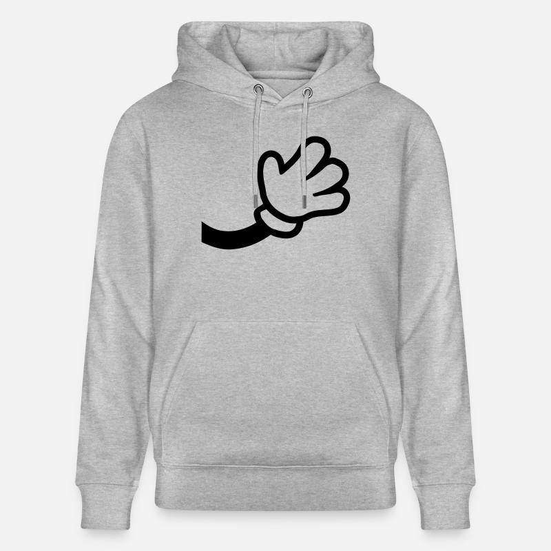 Geste de la main comique - Sweat à capuche bio CRUISER Stanley/Stella Unisexe - gris chiné