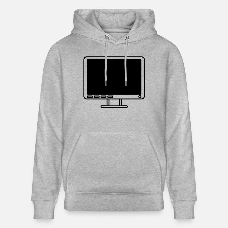 Bildschirm Anzeige Computer Icon - Stanley/Stella Unisex Bio-Hoodie CRUISER  - Grau meliert