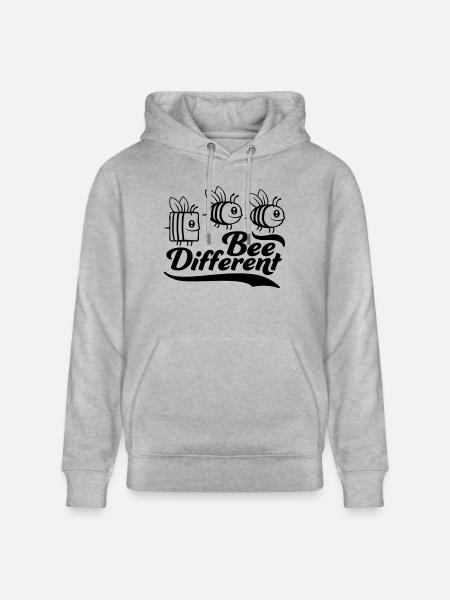 bee different saying quote - Stanley/Stella CRUISER Unisex Organic Hoodie - heather grey