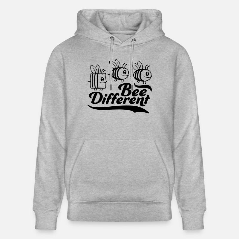 bee different Spruch Zitat - Stanley/Stella Unisex Bio-Hoodie CRUISER  - Grau meliert