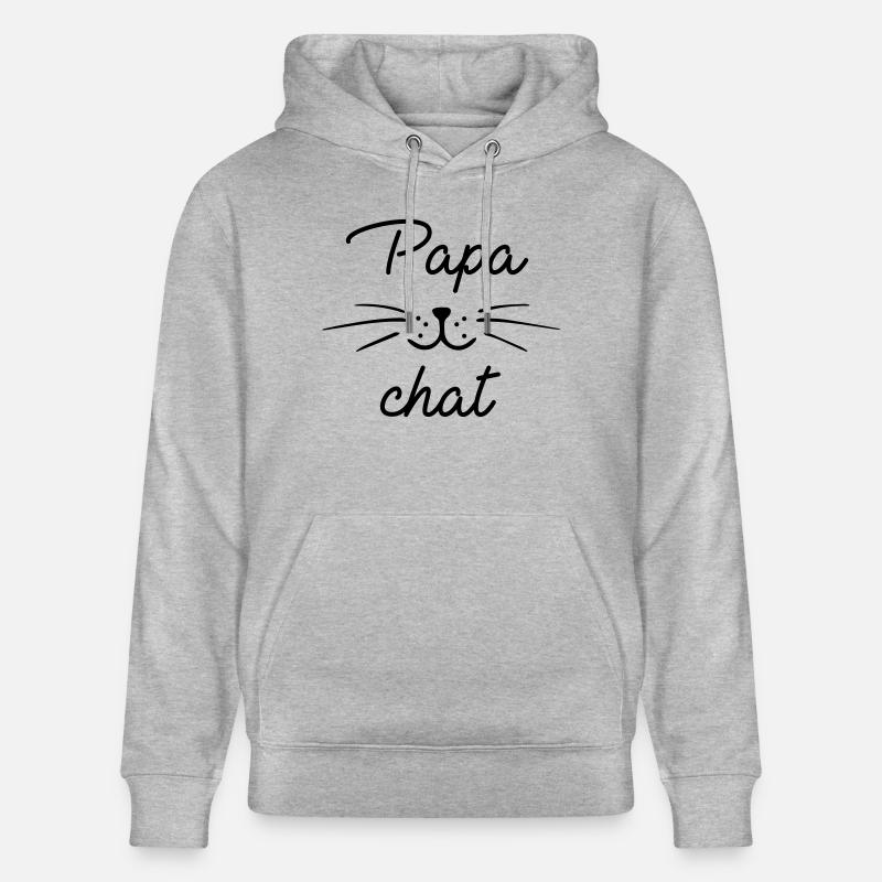 Papa chat - Sweat à capuche bio CRUISER Stanley/Stella Unisexe - gris chiné